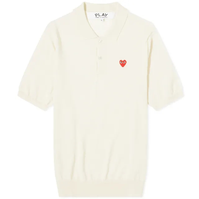Comme des Garçons Play Men's Knit Polo White