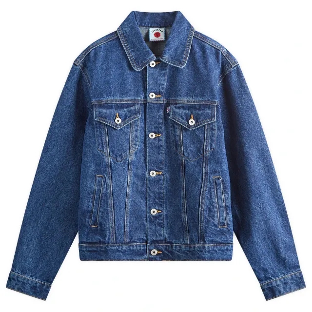ICECREAM Men's Running Dog Denim Trucker Jacket Indigo