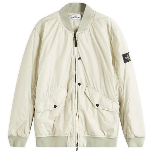 Stone Island Men's Crinkle Reps Hooded Primaloft-TC Jacket Plaster