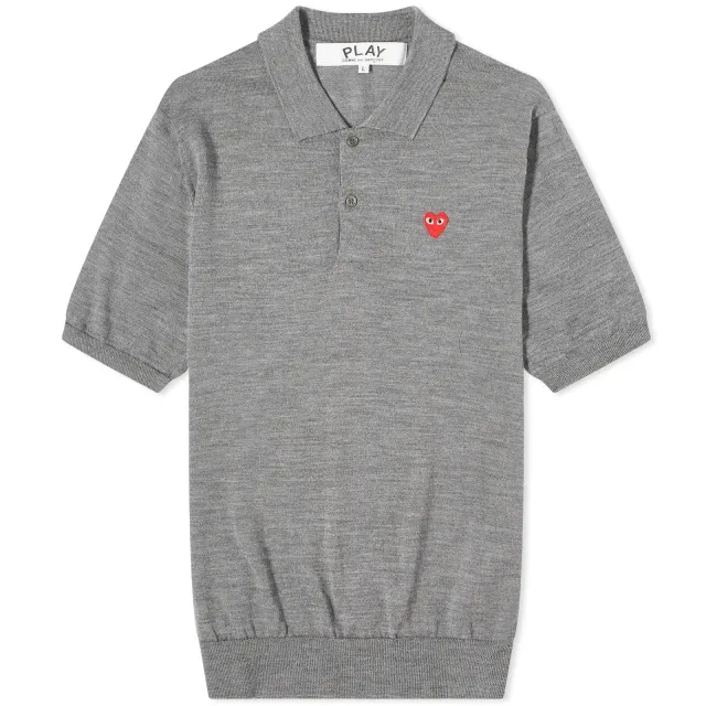 Comme des Garçons Play Men's Knit Polo Grey