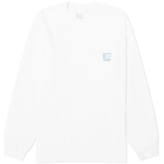 RASSVET Men's Pocket Tag Long Sleeve T-Shirt White