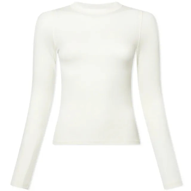 Joah Brown Women's Long Sleeve Crew Rib T-Shirt Bone