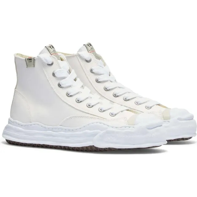 Maison MIHARA YASUHIRO Men's Hank High Original Sole Toe Cap Canvas Sneaker White