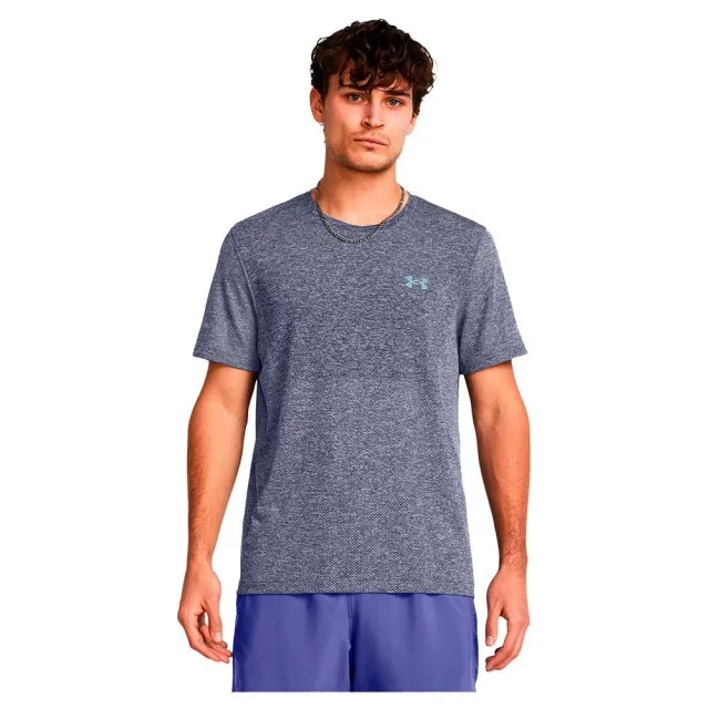 Men's  Under Armour  Seamless Stride Short Sleeve Celeste / Reflective XL