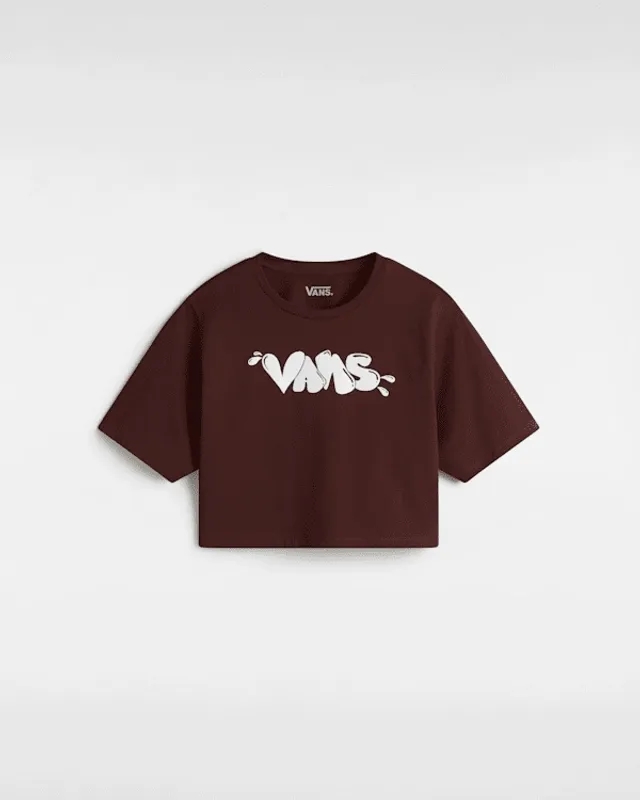 Vans - Busted Type Crew Crop T-Shirt, Woman, Brown