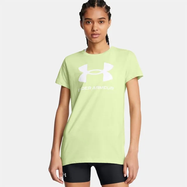 Women's  Under Armour  Rival Logo Short Sleeve Retro Green / White S