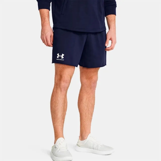 Men's  Under Armour  Rival Terry 6 Shorts Midnight Navy / Onyx White M