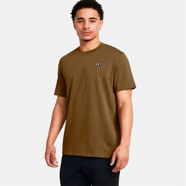 Men's  Under Armour  Heavyweight Left Chest Patch Short Sleeve Coyote / White M