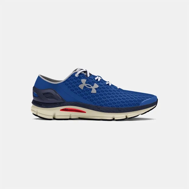 Unisex  Under Armour  SpeedForm® Gemini Running Shoes Tech Blue / Midnight Navy / Metallic Silver 10.5