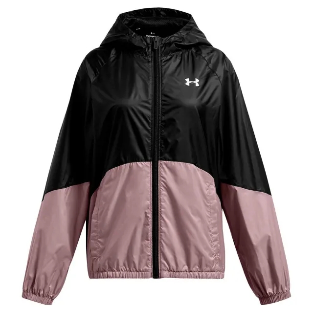 Girls'  Under Armour  SportStyle Windbreaker Black / Tetra Gray / White YLG (59 - 63 in)