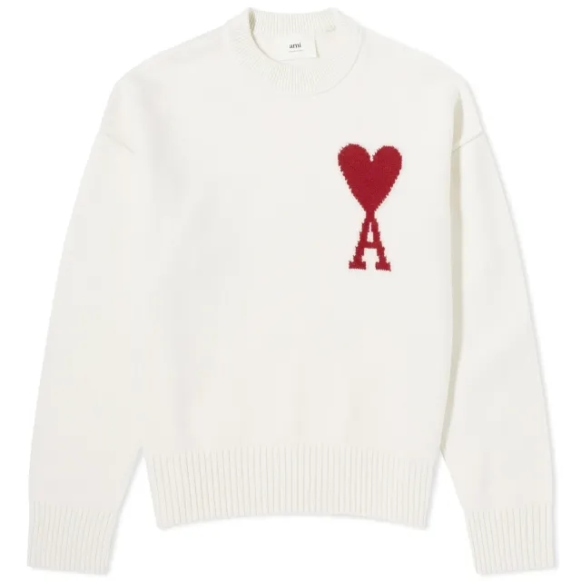 AMI Paris AMI ADC Large Crew Knit Sweater White