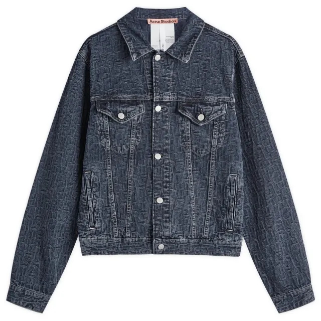 Acne Studios Men's Rye Monogram Denim Jacket Dark Wash