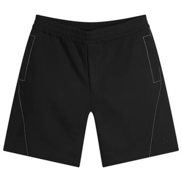 Alexander McQueen Men's Contrast Stitch Jogger Shorts Black