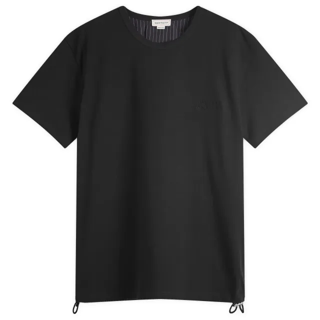 Alexander McQueen Men's Pinstripe Back Hybrid T-Shirt Black