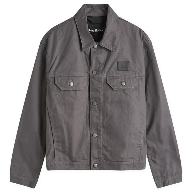 Acne Studios Men's Orsano Canvas Face Jacket Dark Grey