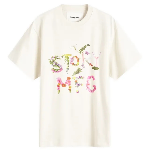 Story mfg. Women's Grateful T-Shirt Ecru Flora