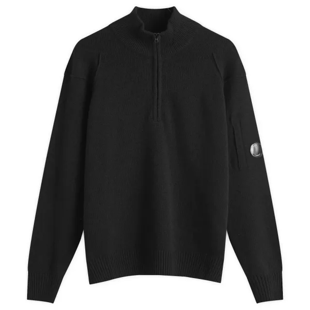 C.P. Company Lambswool Grs Half Zipped Knit Men Pullovers Black
