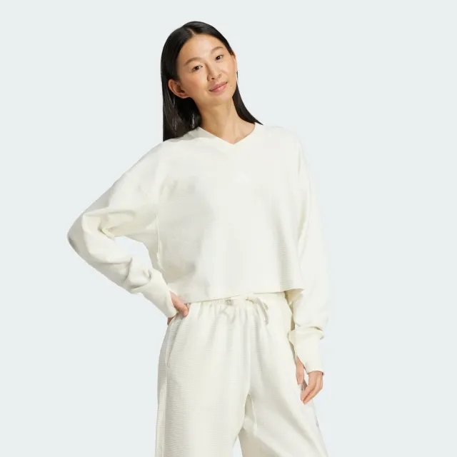 adidas ALL SZN Ribbed V-Neck Sweatshirt