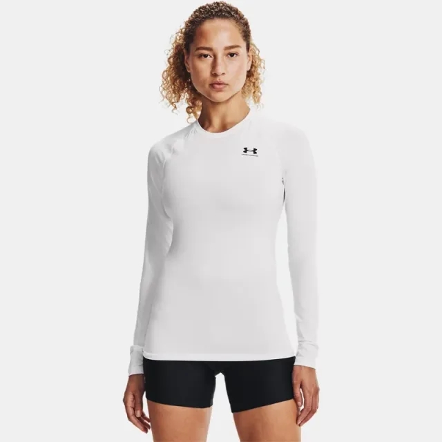 Under Armour Women's HeatGear® Compression Long Sleeve White / Black XS