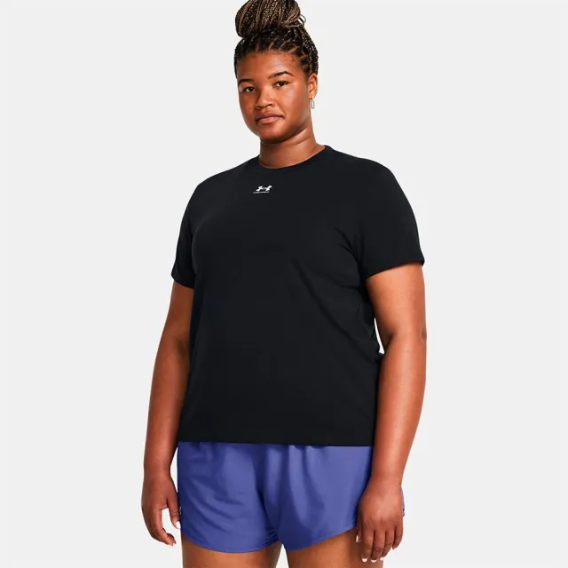 Women's  Under Armour  Rival Core Short Sleeve Black / White 1X