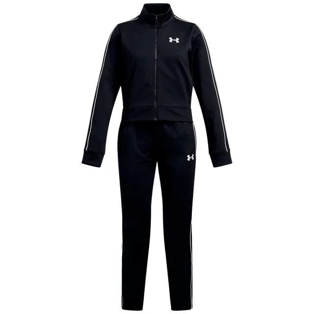 Girls'  Under Armour  Icon Knit Crop Tracksuit Black / White YSM (50 - 54 in)