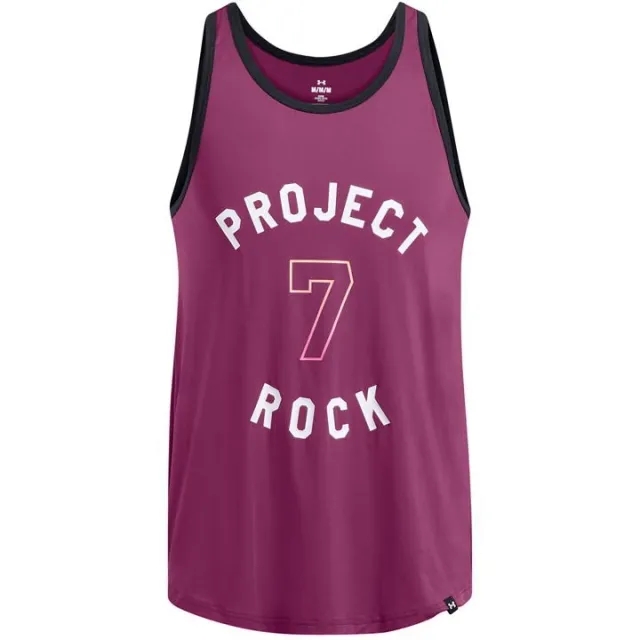 Under Armour Men's Project Rock Mesh Badge Of Honor Tank Purple Gemini / White XXL