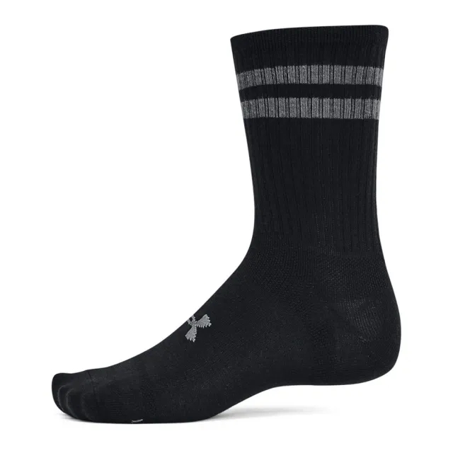 Unisex  Under Armour  Essential 6-Pack Crew Socks Black / Black / Castlerock XL