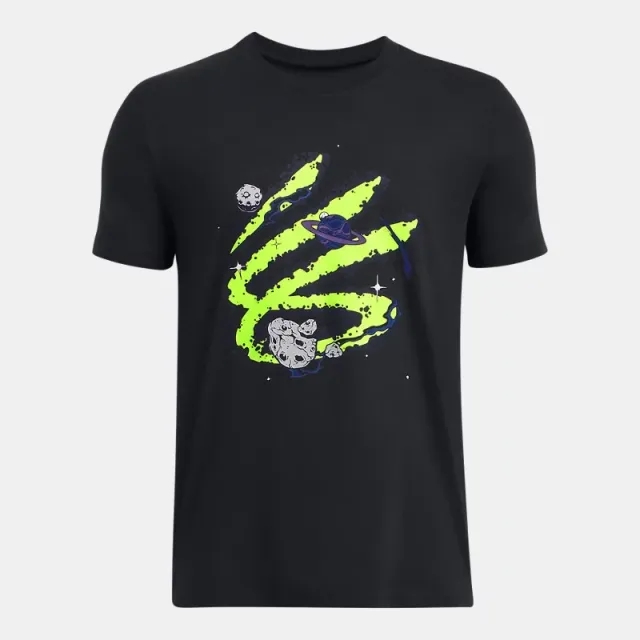 Under Armour Boys' Curry Trend T-Shirt Black / High Vis Yellow YXL (63 - 67 in)
