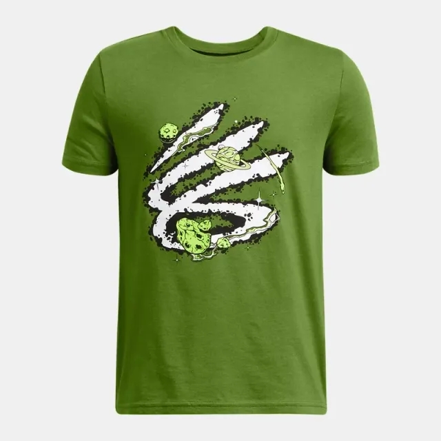 Under Armour Boys' Curry Trend T-Shirt Surplus Green / White YMD (54 - 59 in)