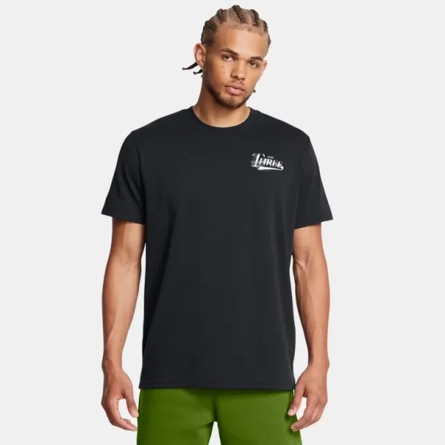 Under Armour Men's Curry Verbiage Heavyweight T-Shirt Black / White M