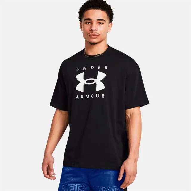 Men's  Under Armour  Heavyweight Oversized Branded Short Sleeve Black / White XXL