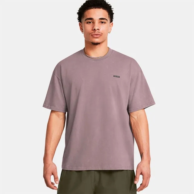 Under Armour  Heavyweight Logo Wash Men's Oversized Short Sleeve Tetra Gray / White XL