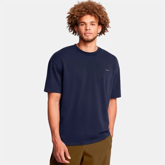 Men's  Under Armour  Heavyweight Oversized Logo Wash Short Sleeve Midnight Navy / White XXL