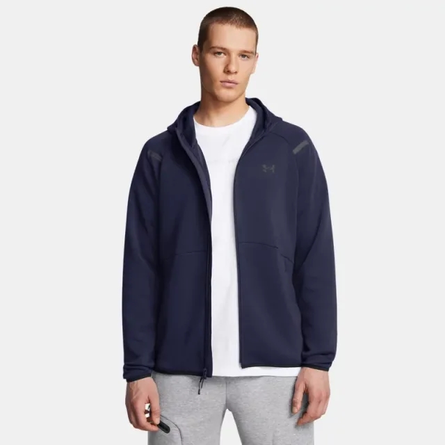 Men's  Under Armour  Unstoppable Fleece Full-Zip Hoodie Midnight Navy / Black XXL