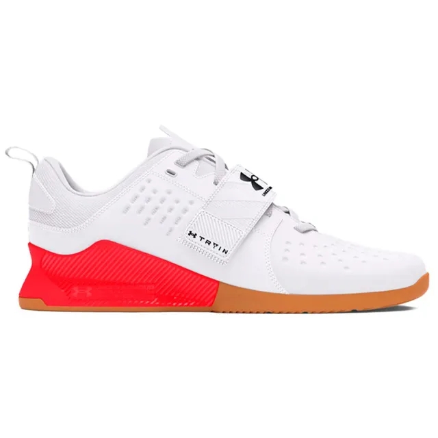 Unisex  Under Armour  Reign Lifter Training Shoes White / Racer Red / Black 11.5