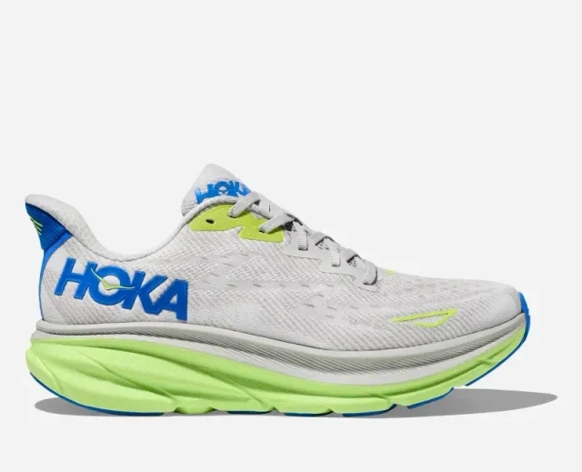 Hoka One One HOKA Men's Clifton 9 Road Running Shoes in Stardust/Electric Cobalt