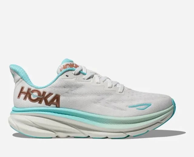 Hoka One One HOKA Women's Clifton 9 Road Running Shoes in Frost/Rose Gold
