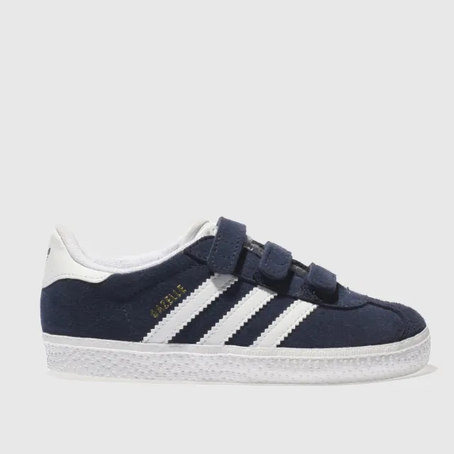 adidas navy & white gazelle Toddler trainers