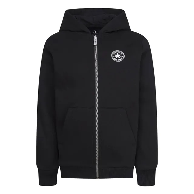 Converse Older Boys Fleece Chuck Patch Zip Through Hoody - Black, Black