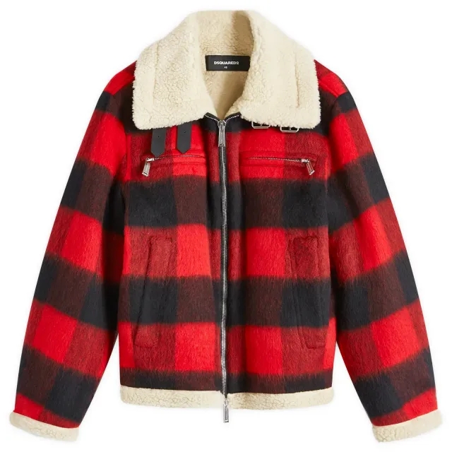Dsquared2 Men's Nightmare Aviator Jacket Red/Black