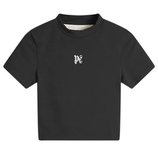 Palm Angels Women's PA Monogram Baby T-Shirt Black/Off White