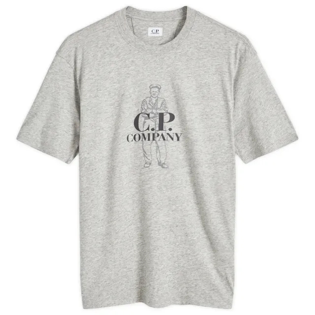 C.P. Company Men's British Sailor T-Shirt Greystone Melange