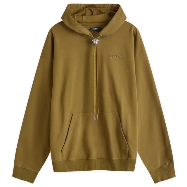 Versace Men's Medusa Tie Popover Hoody Dark Olive