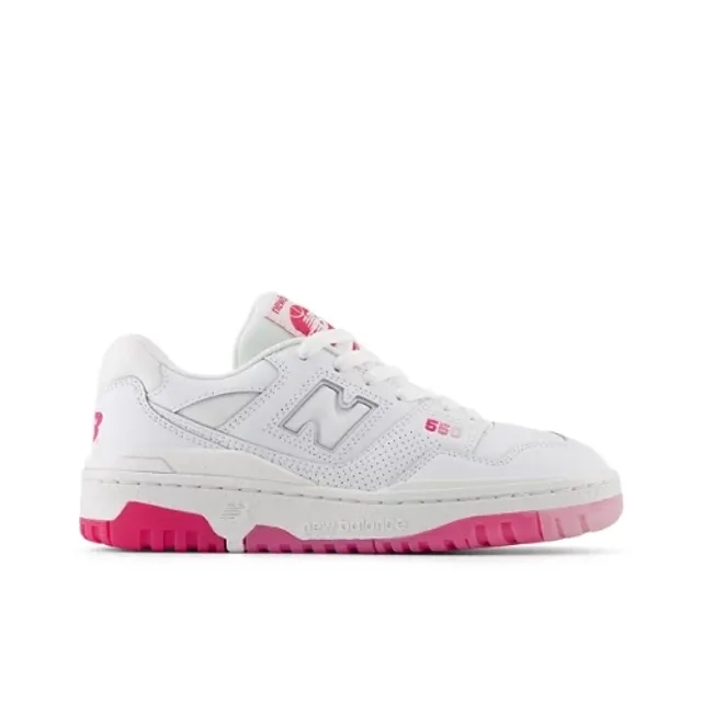 New Balance Kids' 550 in White/Pink Synthetic