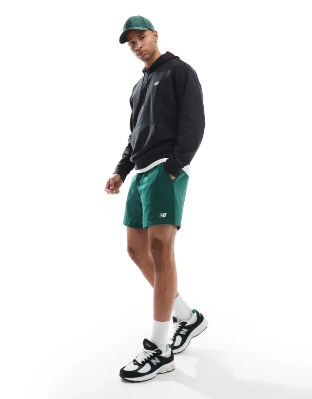 New Balance Men's Sport Essentials French Terry Short 7 in Green Cotton