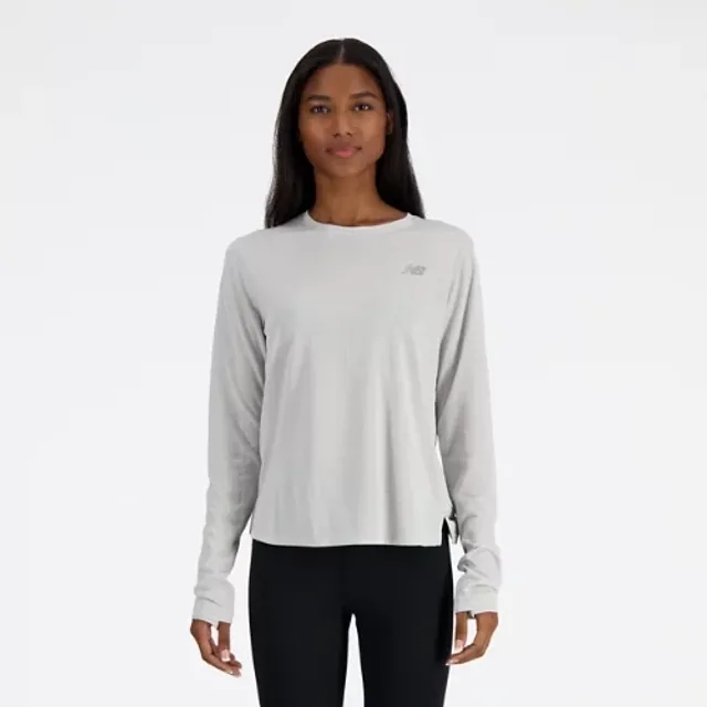 New Balance Women's Athletics Long Sleeve Top, Ash Heather