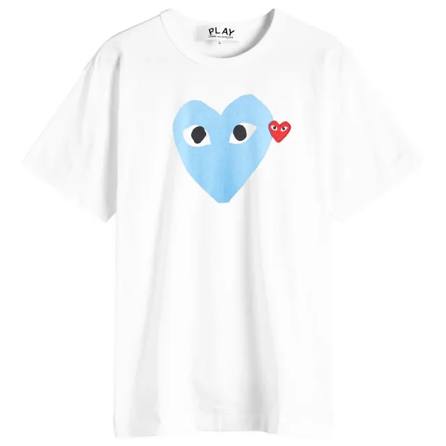 Comme des Garçons Play Men's Colour Heart T-Shirt White/Red/Blue