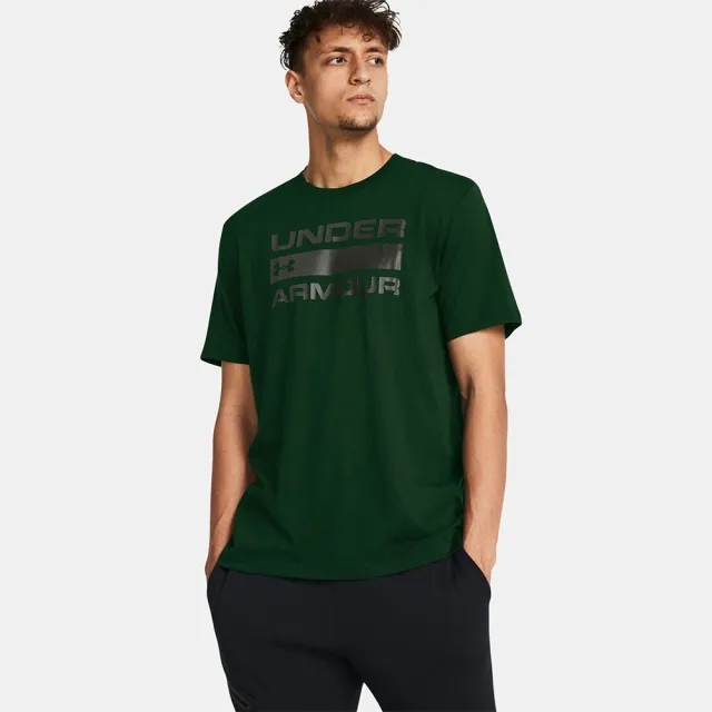 Men's  Under Armour  Team Issue Wordmark Short Sleeve Forest Green / Baroque Green L
