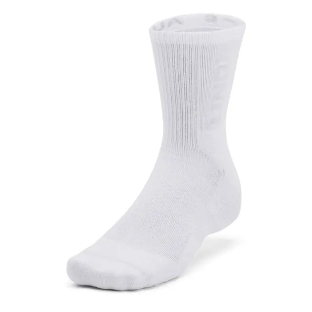 Unisex  Under Armour  3-Maker 3-Pack Mid-Crew Socks White / White / Midnight Navy M