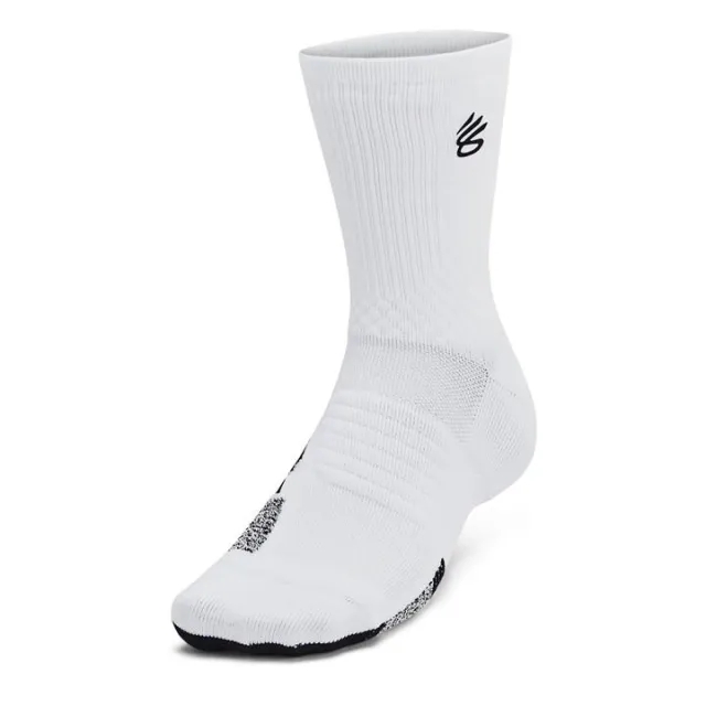 Under Armour Unisex Curry ArmourDry™ Playmaker Mid-Crew Socks White / Black / Black L